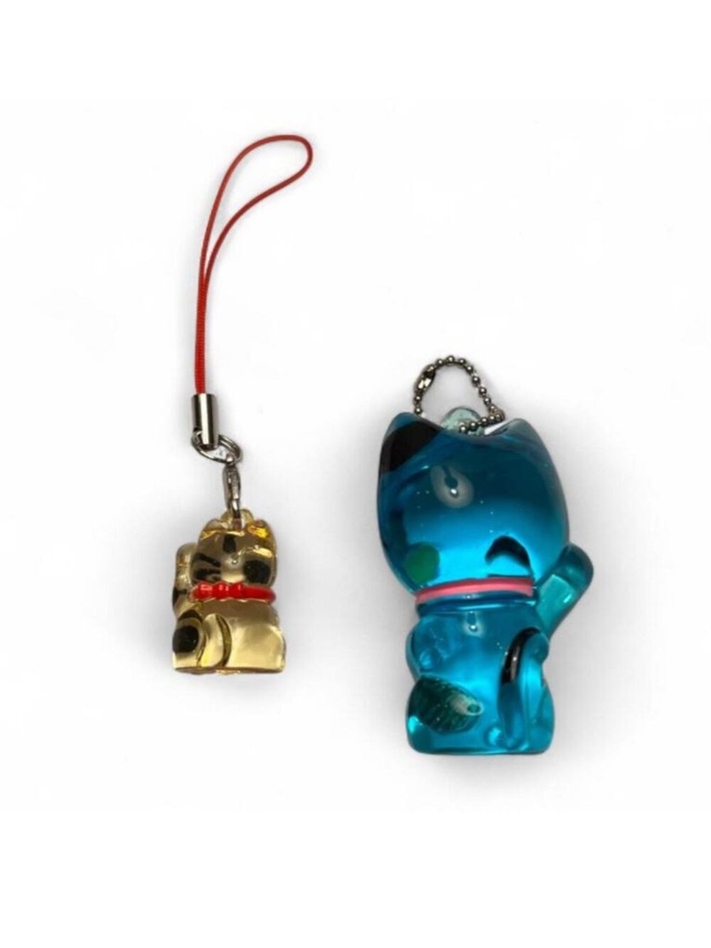 maneki neko kitty phone charm kawaii trinket figure keychain lot - Picture 2 of 2